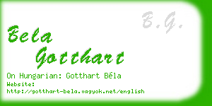 bela gotthart business card